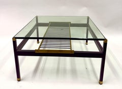 Italian Mid-Century Square, Double Tier Cantilevered Coffee Table,  Fontana Arte