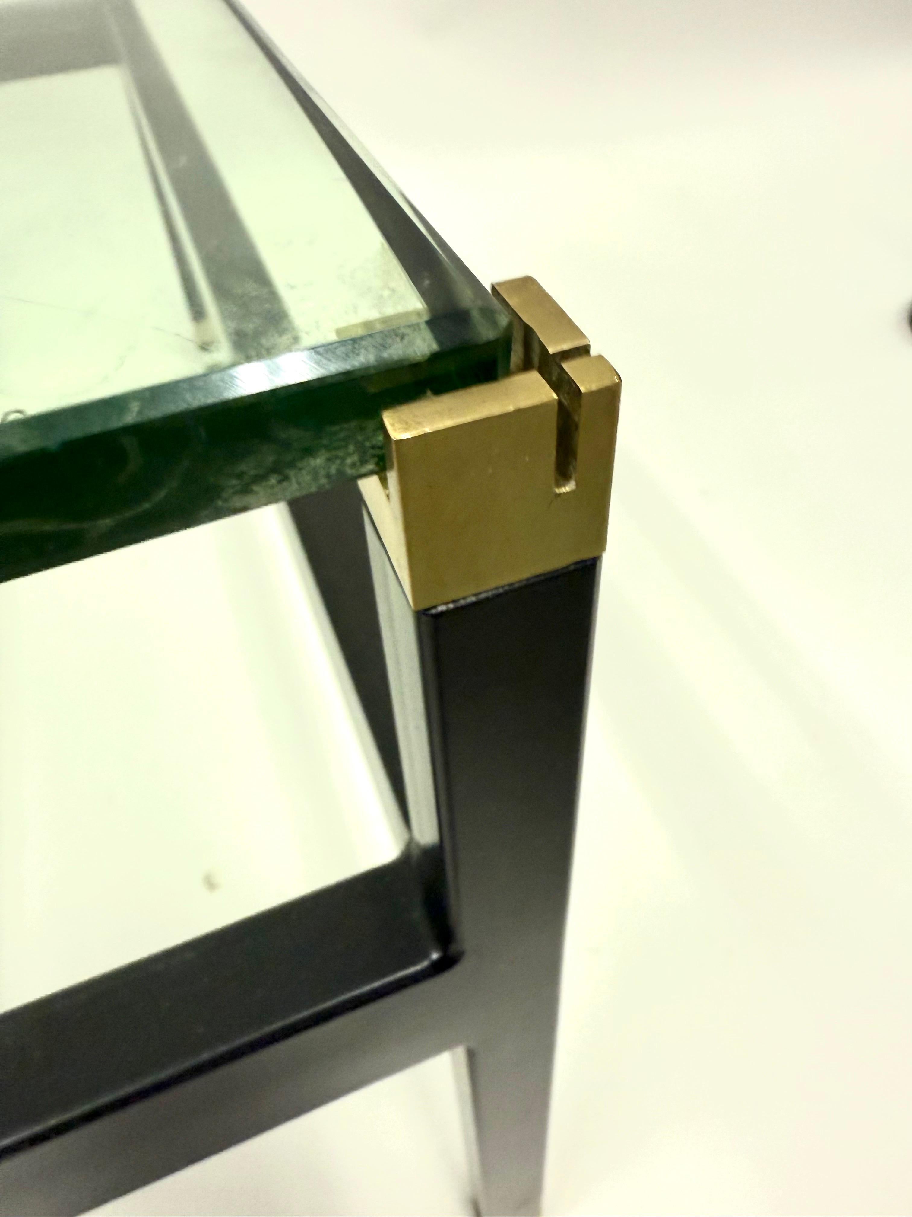 Italienischer quadratischer, doppelstöckiger, freitragender Couchtisch aus der Jahrhundertmitte,  Fontana Arte im Angebot 2