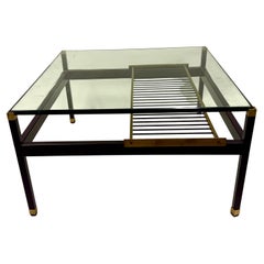 Italian Mid-Century Square, Double Tier Cantilevered Coffee Table,  Fontana Arte