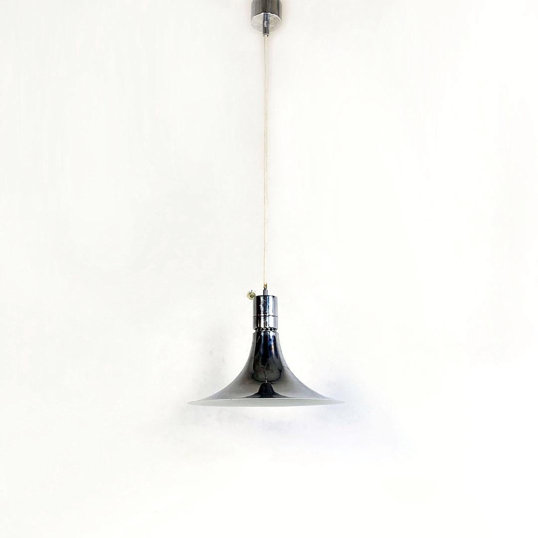 Mid-Century Modern Italian Mid-Century Steel AM/AS Serie Chandelier by Franco Albini, 1960s