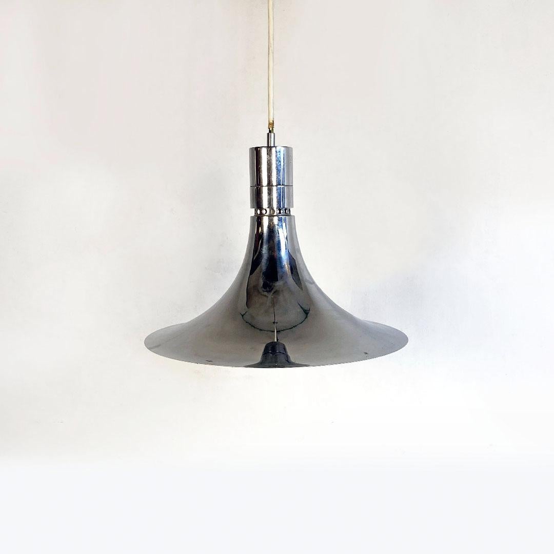 Italian Mid-Century Steel AM/AS Serie Chandelier by Franco Albini, 1960s In Good Condition In MIlano, IT