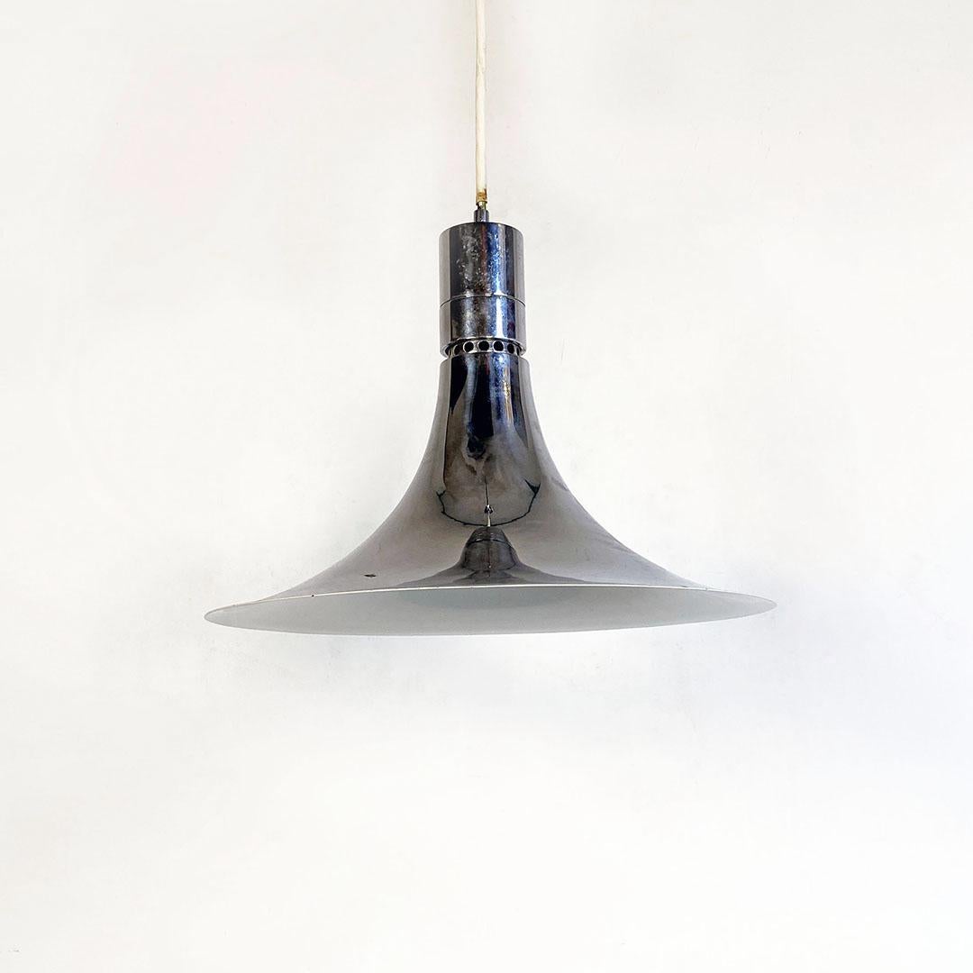 Mid-20th Century Italian Mid-Century Steel AM/AS Serie Chandelier by Franco Albini, 1960s