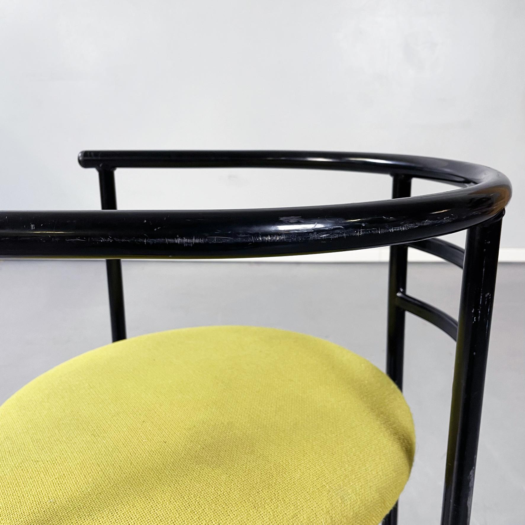 Italian Mid-Century Steel and Light Green Fabric Chair, 1980s 5