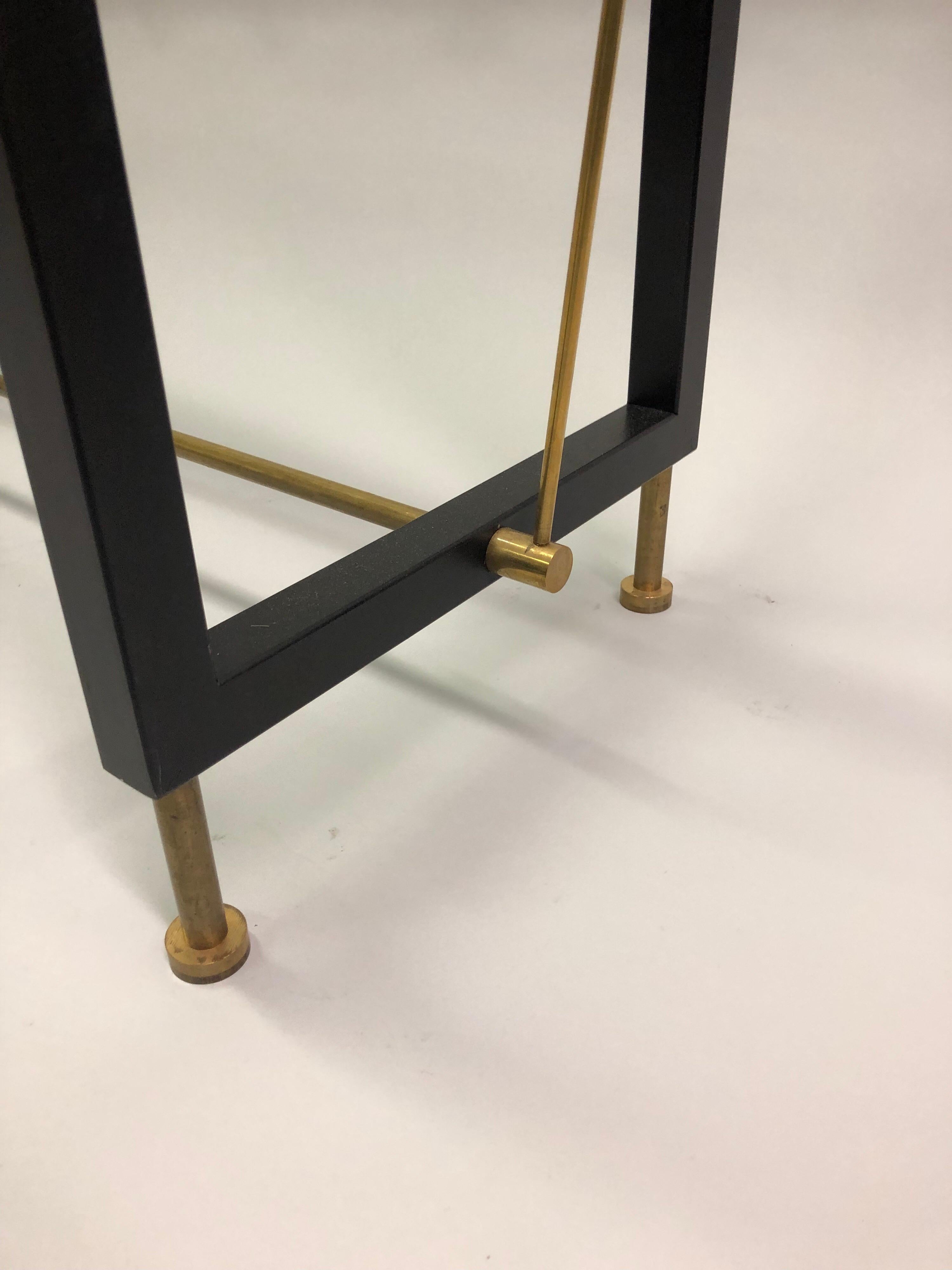 Italian Midcentury Steel, Brass and Glass Cantilevered Console, Franco Albini For Sale 3