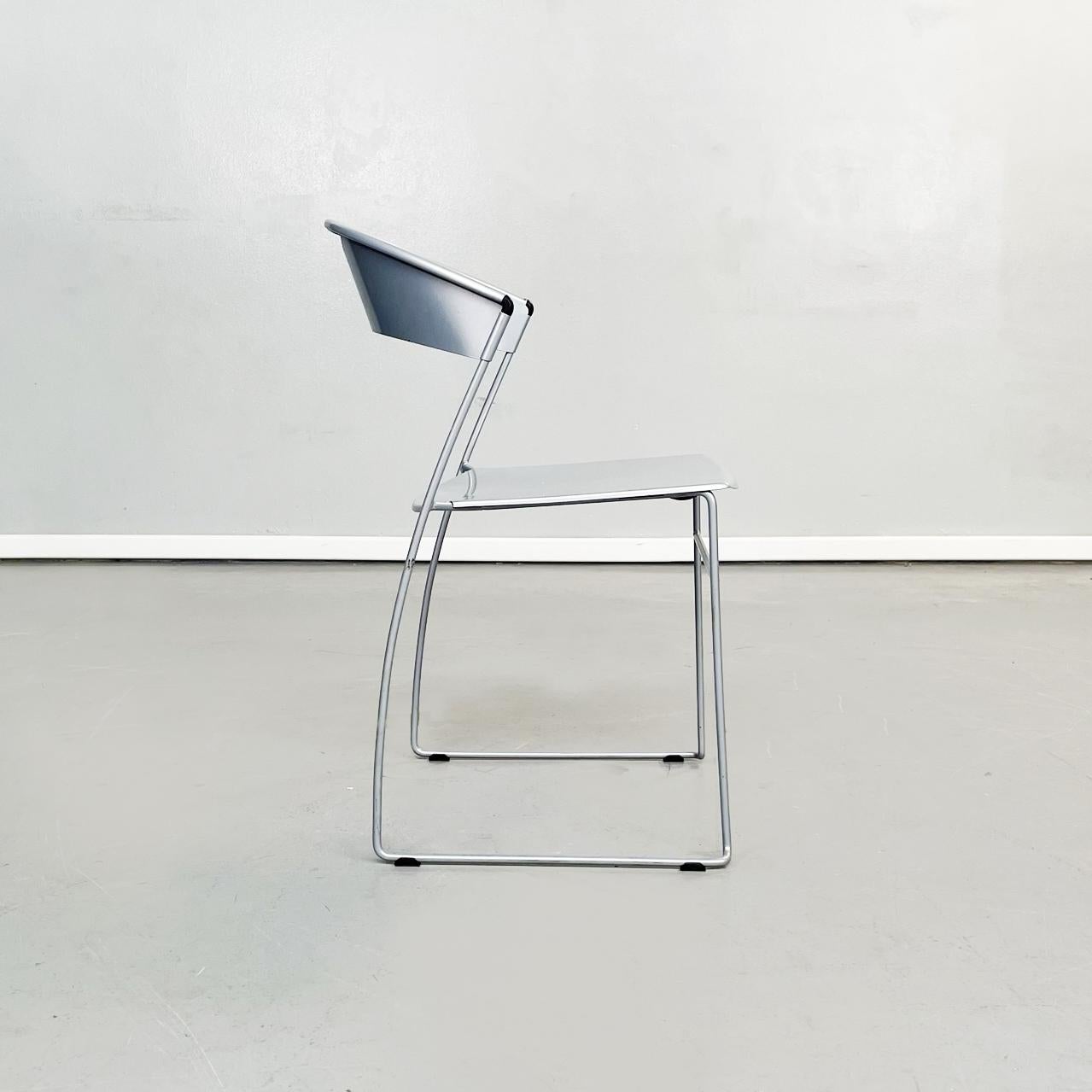 Mid-Century Modern Italian Mid-Century Steel Chairs Juliette HW 601 by Wettstein for Baleri, 1980s