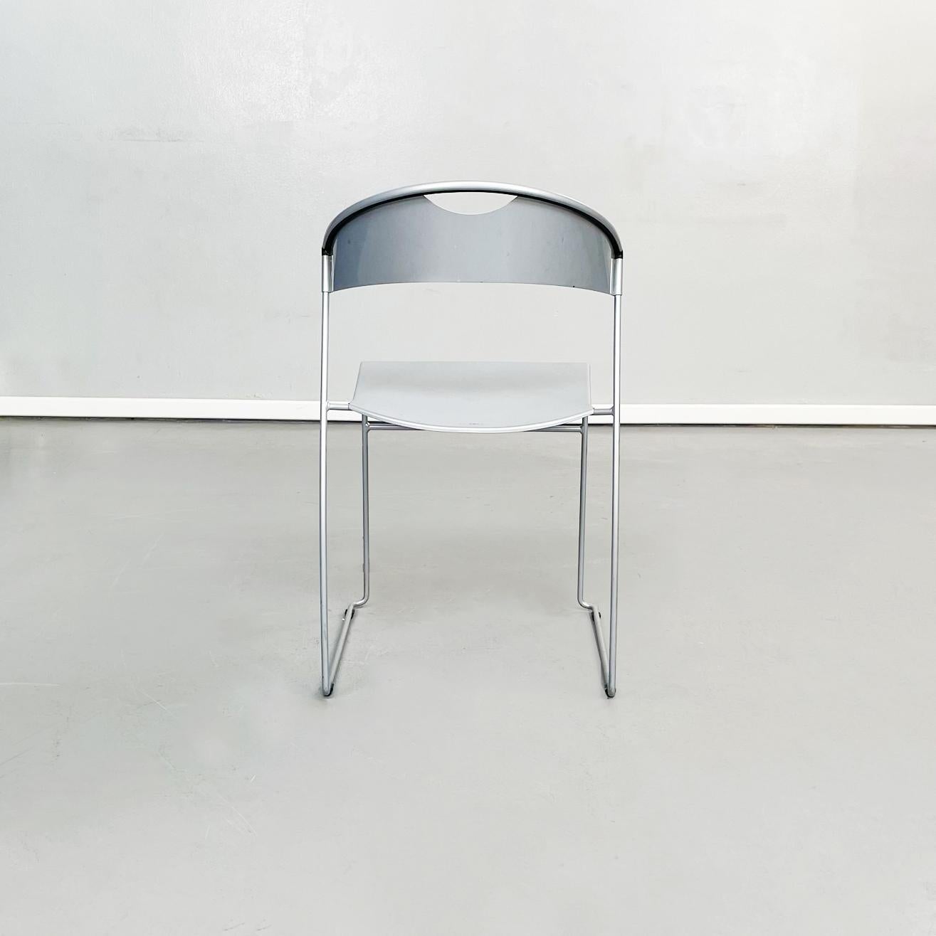 Italian Mid-Century Steel Chairs Juliette HW 601 by Wettstein for Baleri, 1980s In Good Condition In MIlano, IT