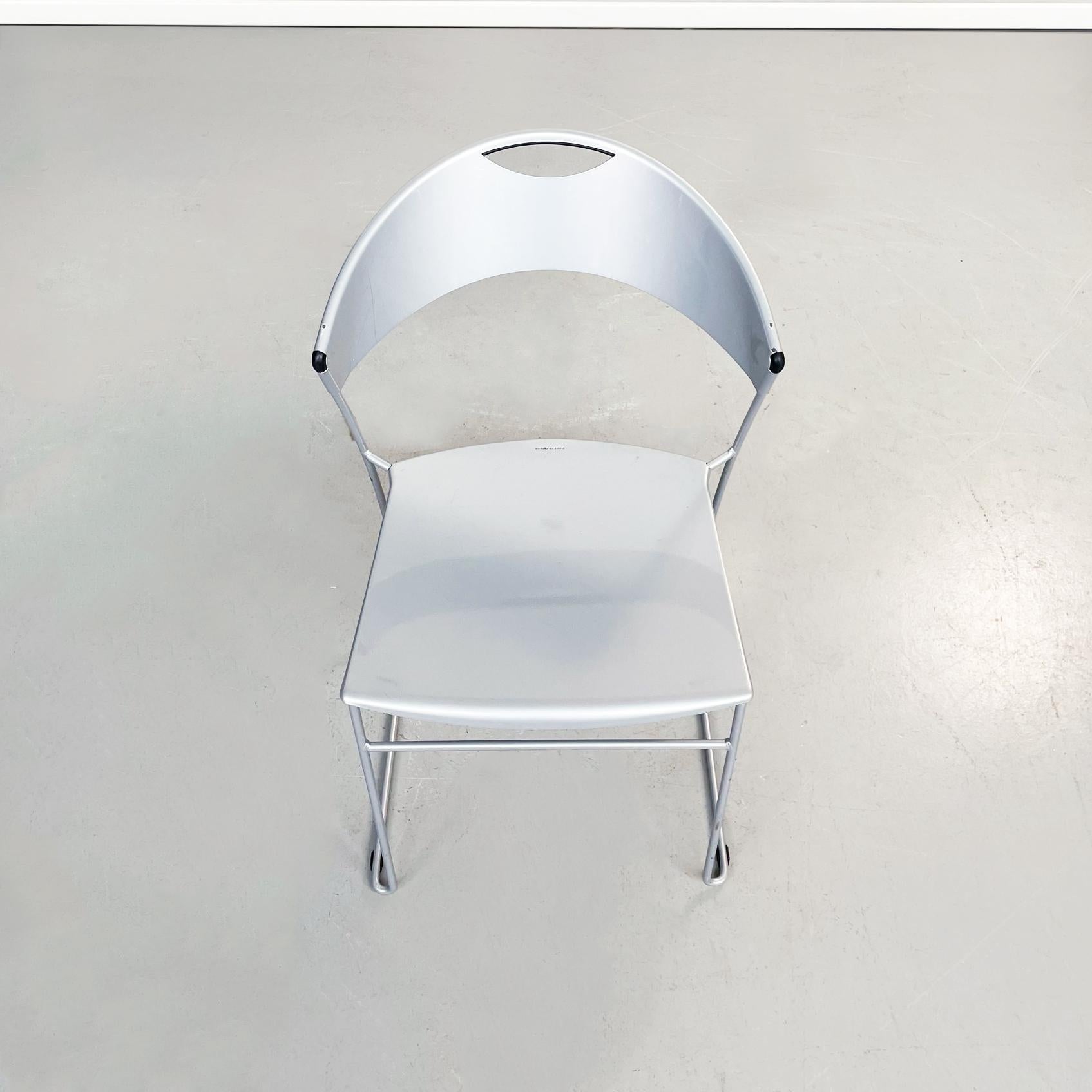 Late 20th Century Italian Mid-Century Steel Chairs Juliette HW 601 by Wettstein for Baleri, 1980s