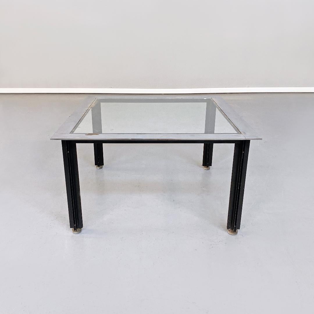 Italian mid-century steel coffee table by L.C. Dominioni for Azucena, 1960s
Chromed steel coffee table with steel structure, black metal leg and transparent glass top. Designed by Luigi Caccia Dominioni for Azucena.

Good condition, some chrome