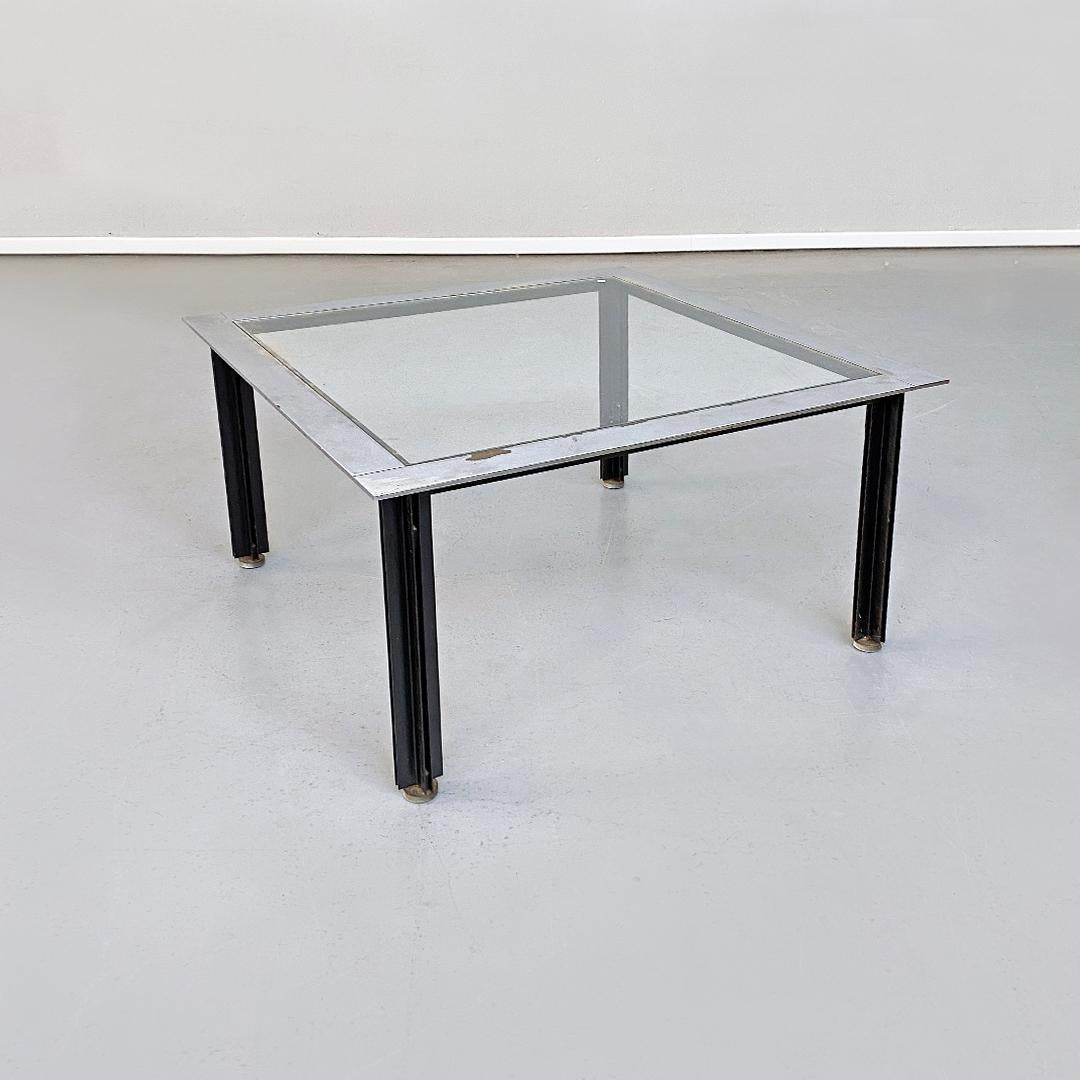 Italienischer Couchtisch aus Stahl aus der Mitte des Jahrhunderts von L.C. Dominioni für Azucena, 1960er Jahre (Moderne der Mitte des Jahrhunderts) im Angebot