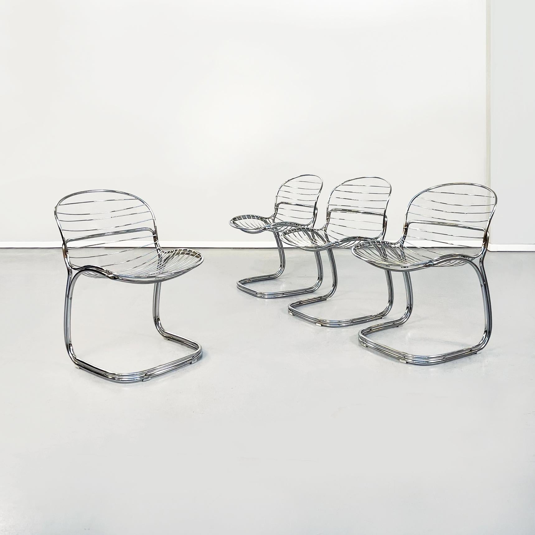 Mid-Century Modern Italian Mid Century Steel Sabrina Chairs by Gastone Rinaldi for Rima, 1970s