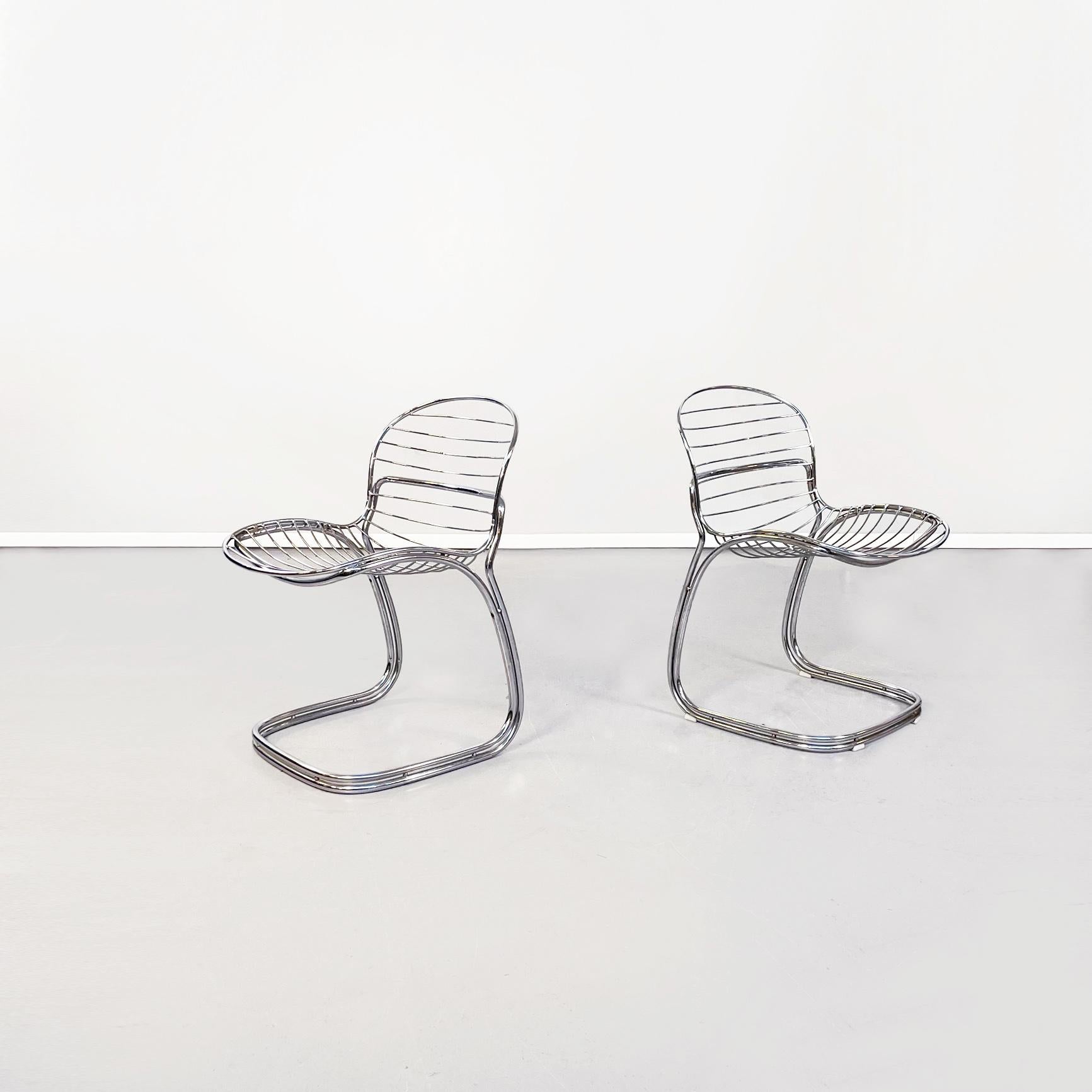 Italian Mid Century Steel Sabrina Chairs by Gastone Rinaldi for Rima, 1970s In Good Condition In MIlano, IT