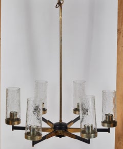 Italian Midcentury Stilnovo Era Six-Arm Chandelier
