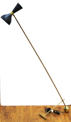 Lampadaire italien du milieu du siècle de style Stilnovo avec contrepoids