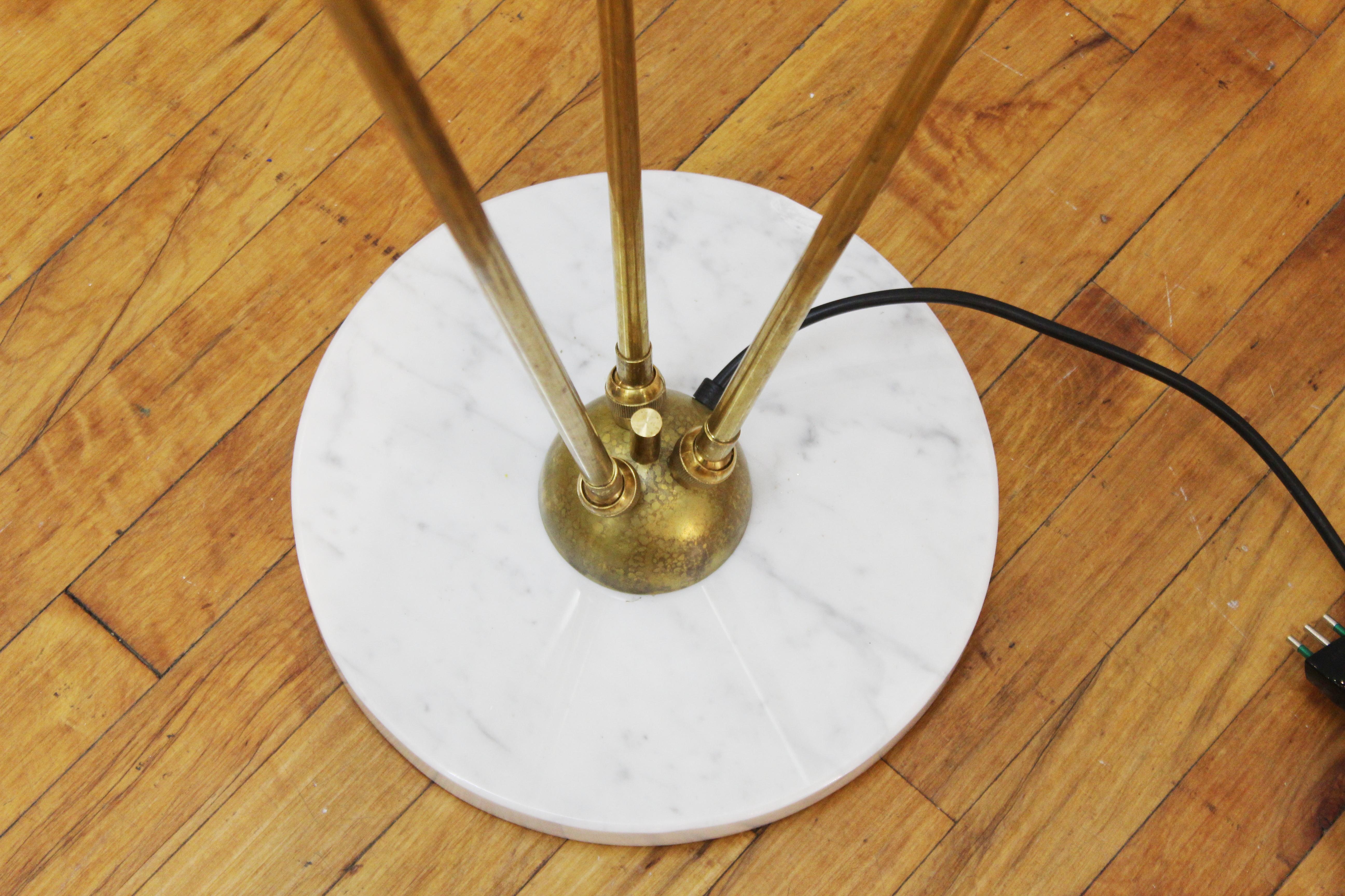 Italian Midcentury Stilnovo Style Floor Lamp with Marble Base 1