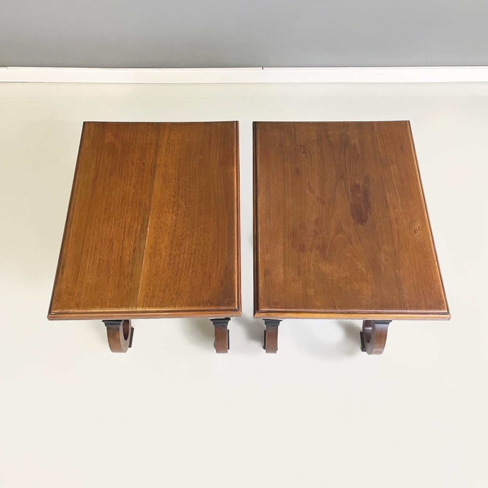 Mid-Century Modern Italian mid-century Stools in finely crafted solid wood Biedermeier style, 1950s For Sale