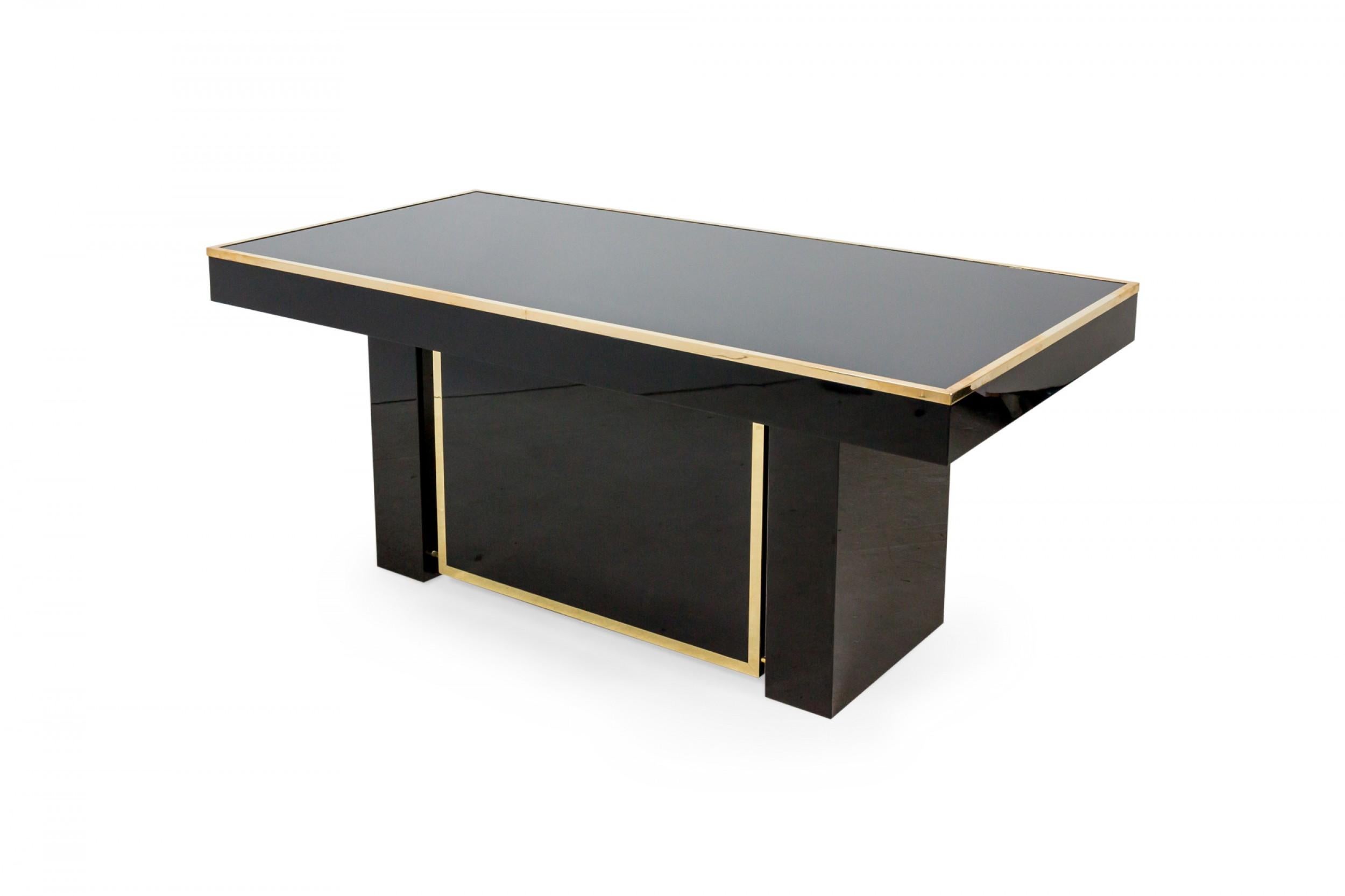 20th Century Italian Mid-Century Style Black Lacquered Desk For Sale