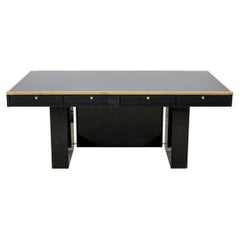 Italian Mid-Century Style Black Lacquered Desk