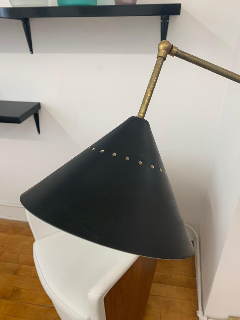 Italian Mid-Century Style Brass Floor Lamp with Directional Multicolor ...