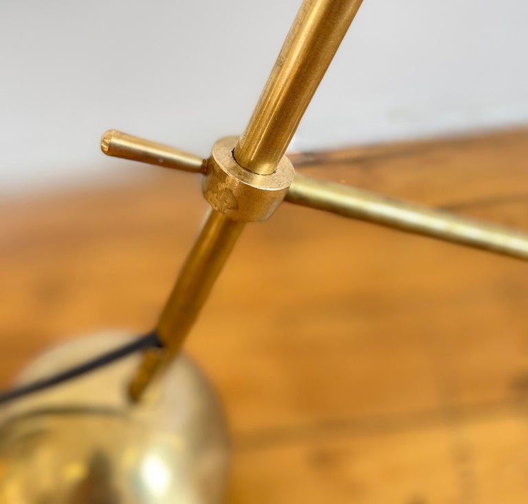 Italian Mid Century Style Brass Floor Lamp with Directional White ...