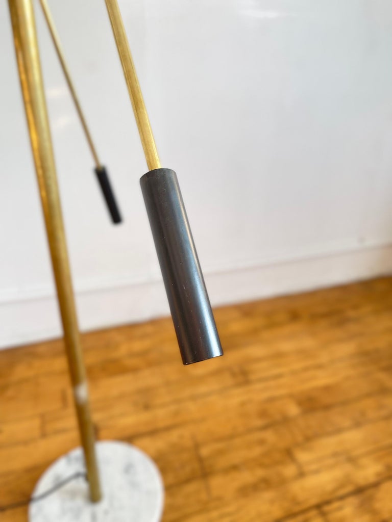 Italian Mid Century Style Brass Floor Lamp With Directional Black ...