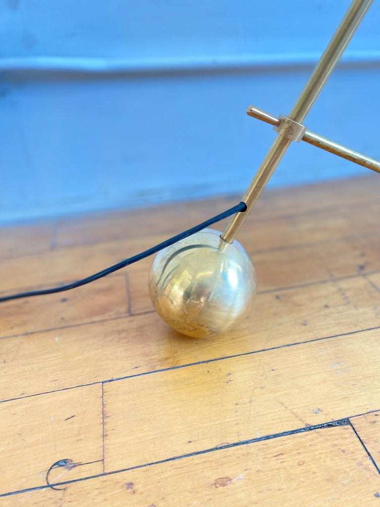 Italian Mid Century Style Brass Floor Lamp with Directional White ...