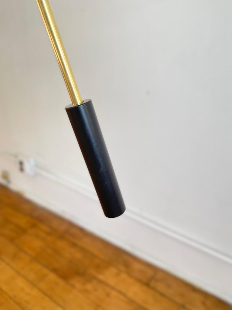 Italian Mid Century Style Brass Floor Lamp With Directional Black ...