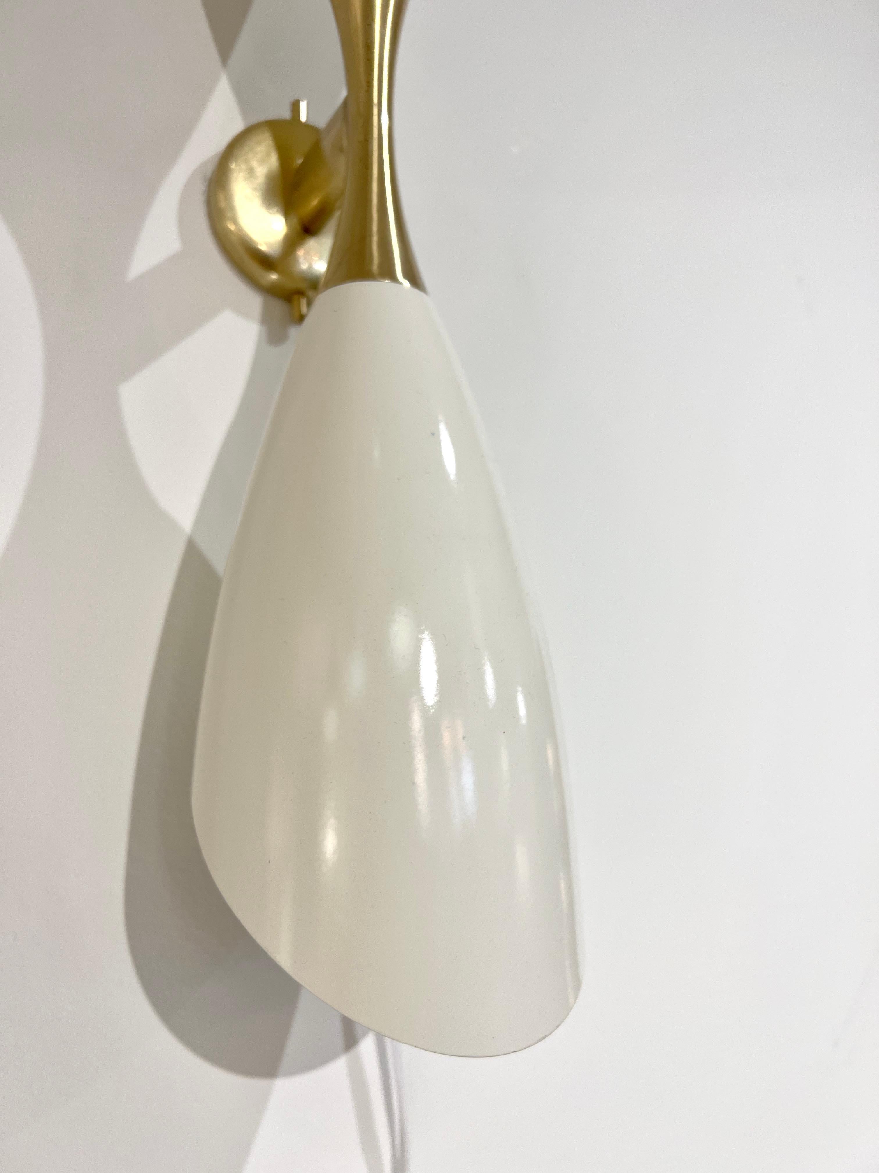 Contemporary Italian Mid Century Style Double-Shade Sconce For Sale