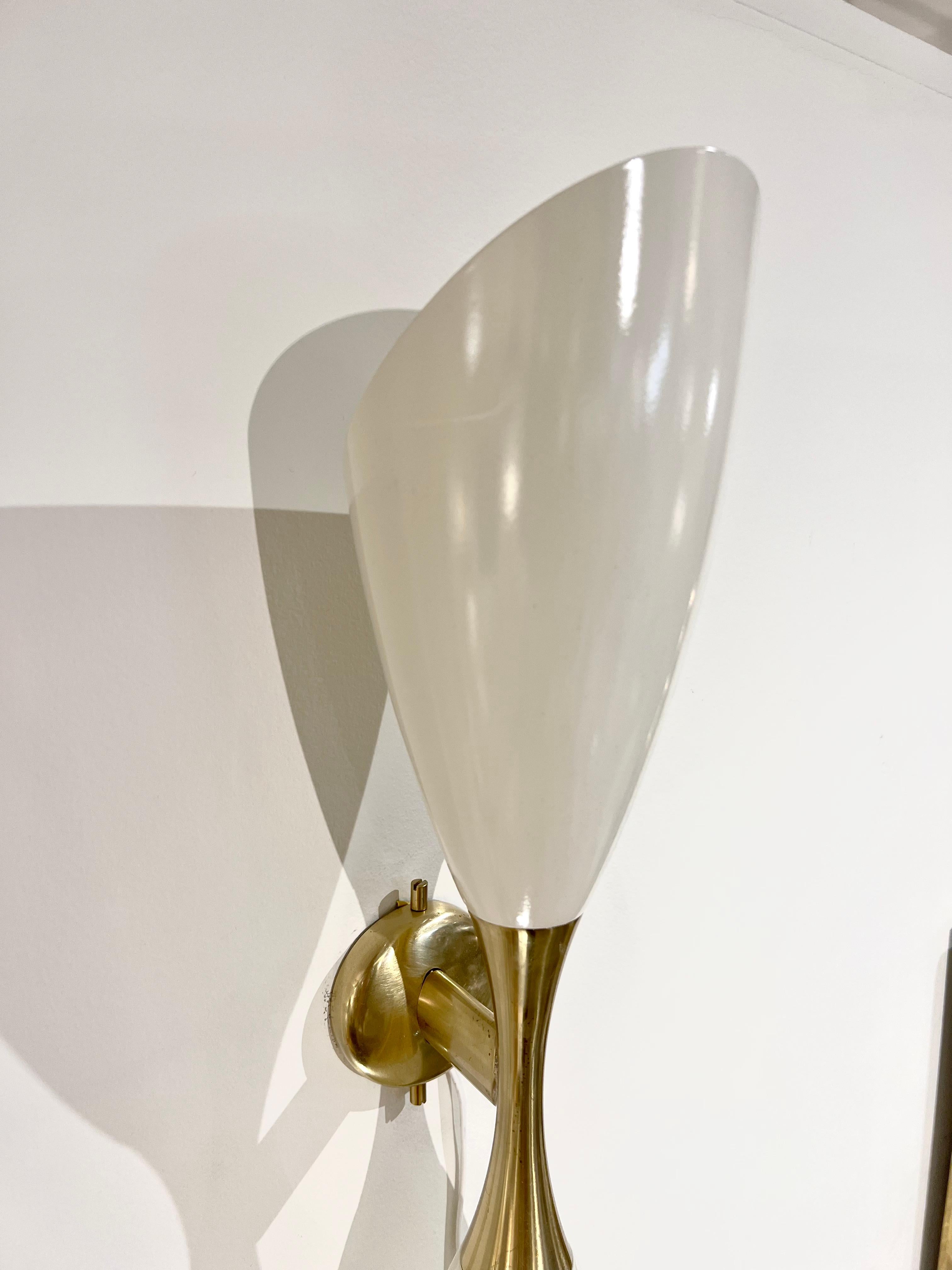 Italian Mid Century Style Double-Shade Sconce For Sale 1