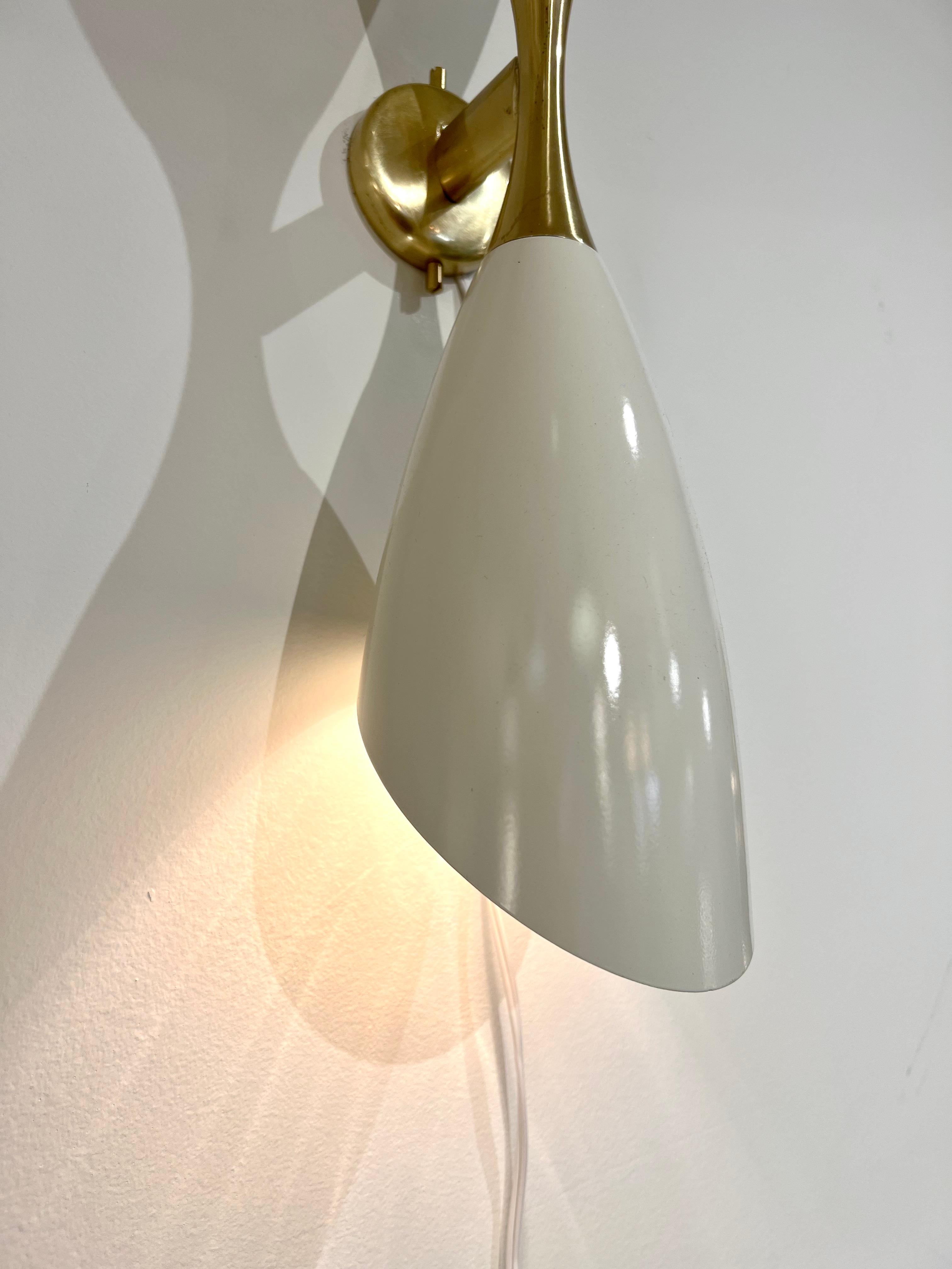 Italian Mid Century Style Double-Shade Sconce For Sale 2