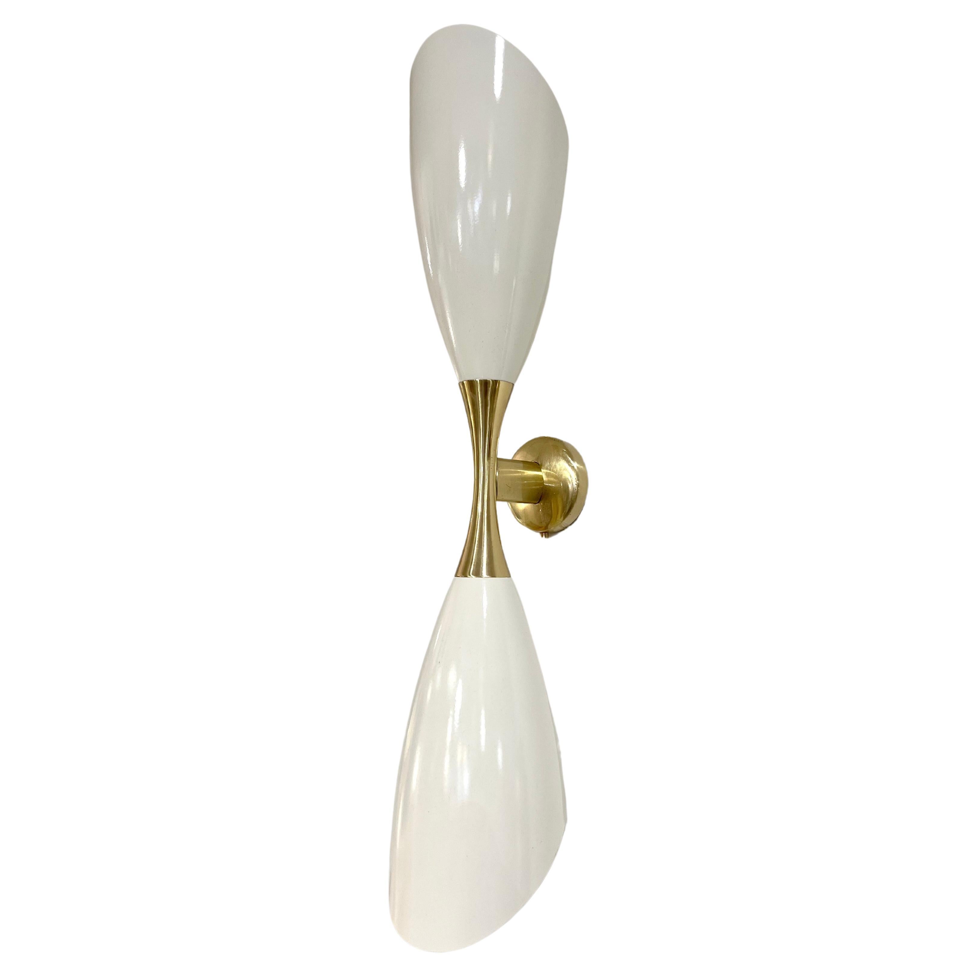 Italian Mid Century Style Double-Shade Sconce For Sale