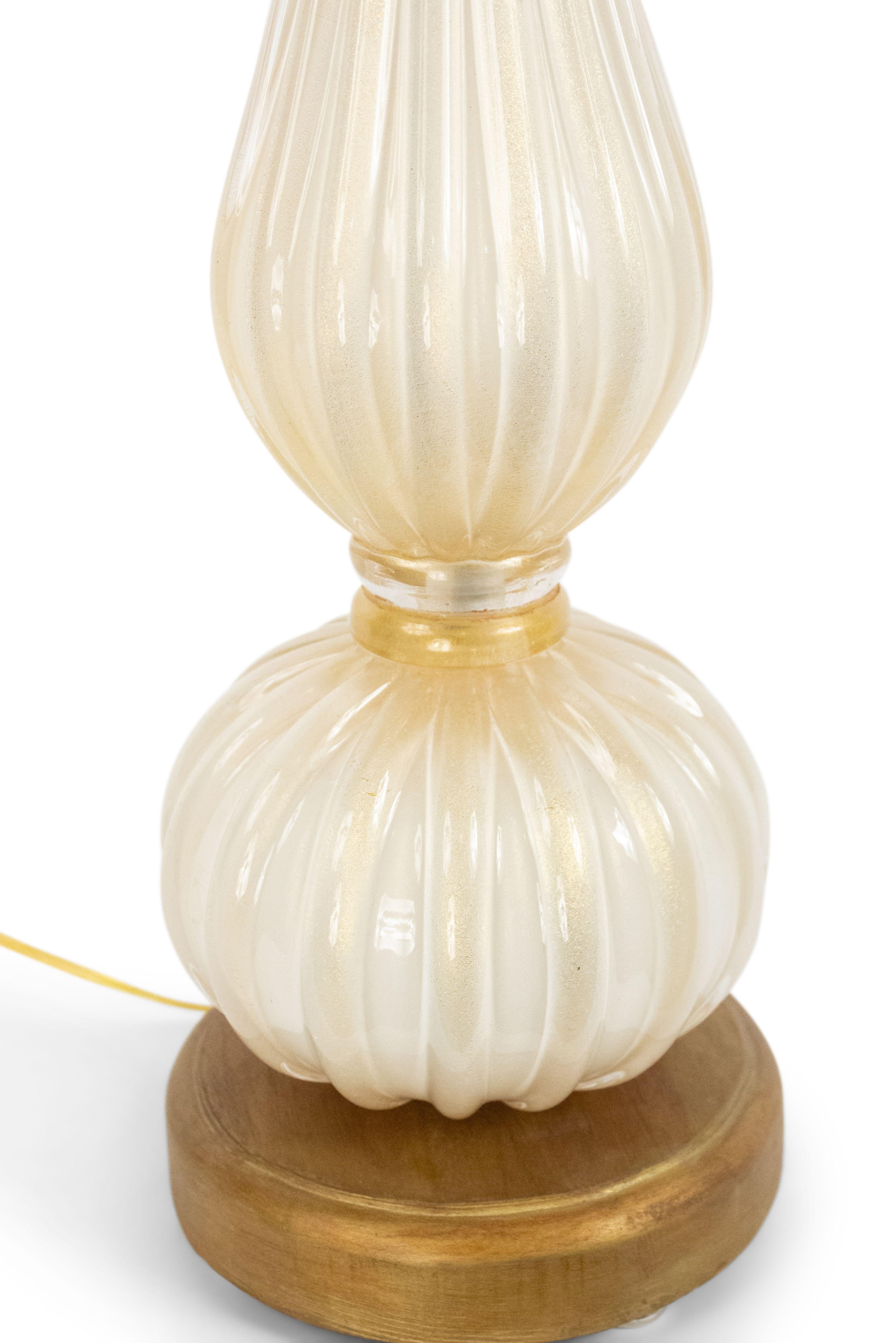 Mid-Century Modern Italian Midcentury Style White Glass Table Lamp