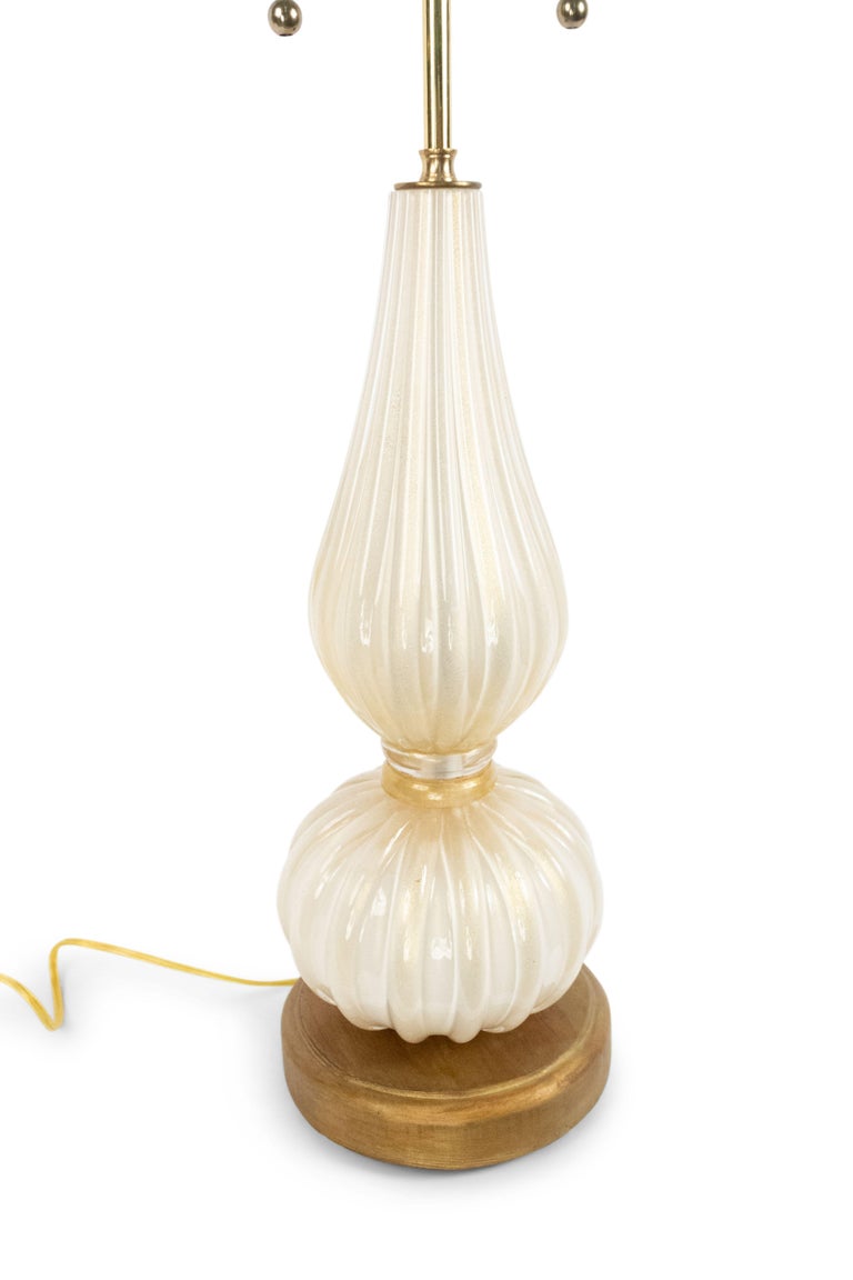 Italian Midcentury Style White Glass Table Lamp For Sale at 1stDibs