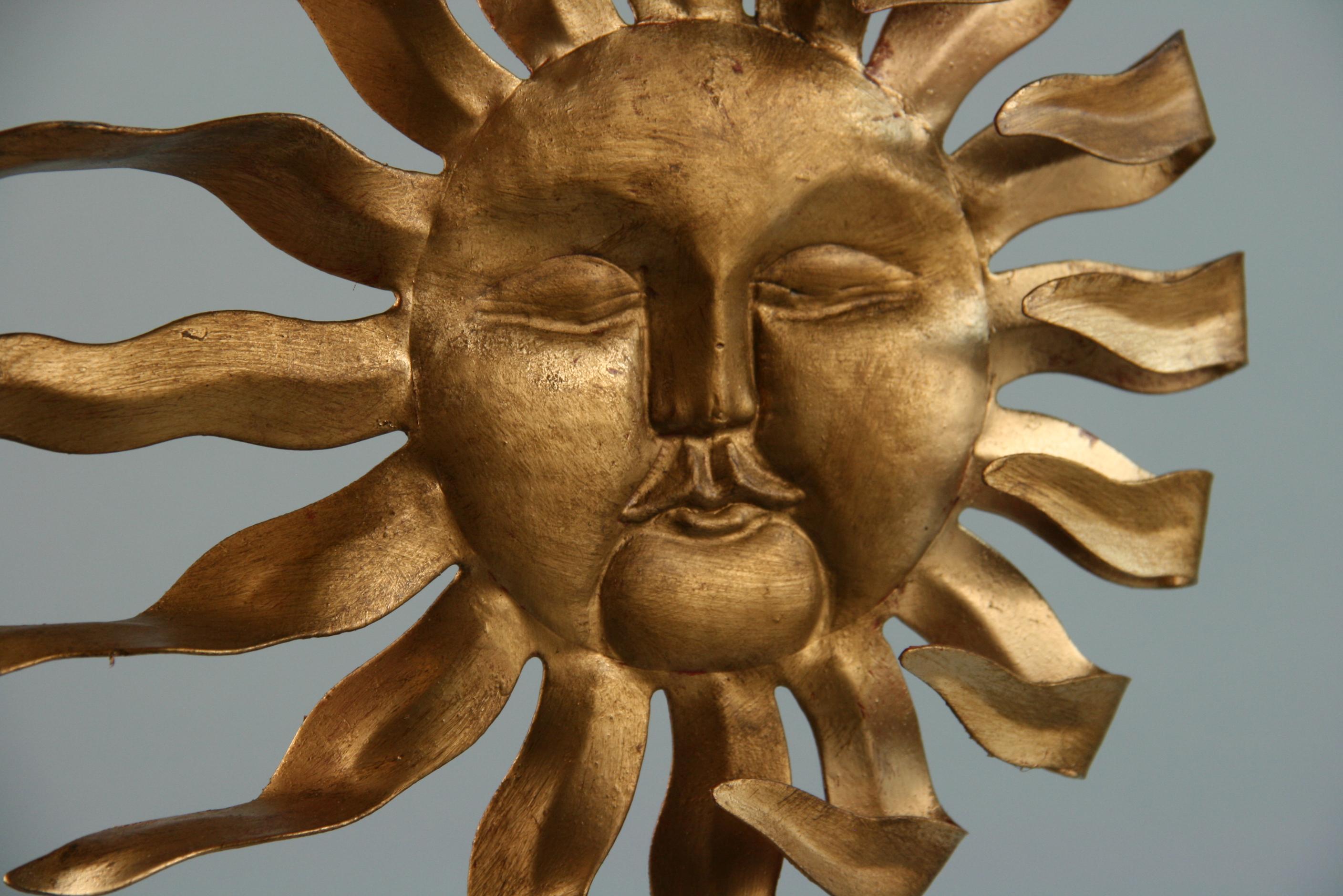 Late 20th Century Italian Mid Century Sun in Wind Metal Sculpture by Santini