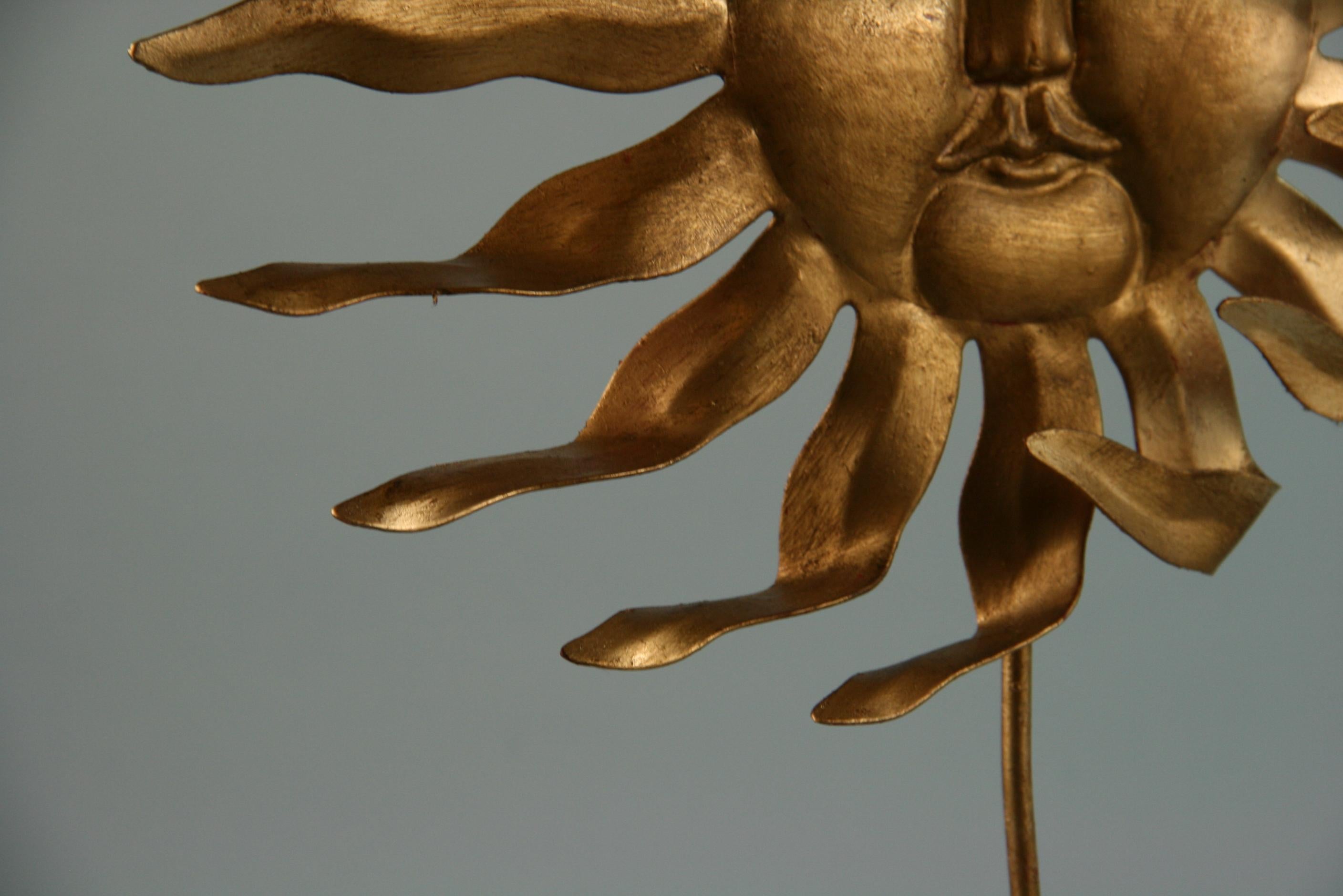 Italian Mid Century Sun in Wind Metal Sculpture by Santini 1