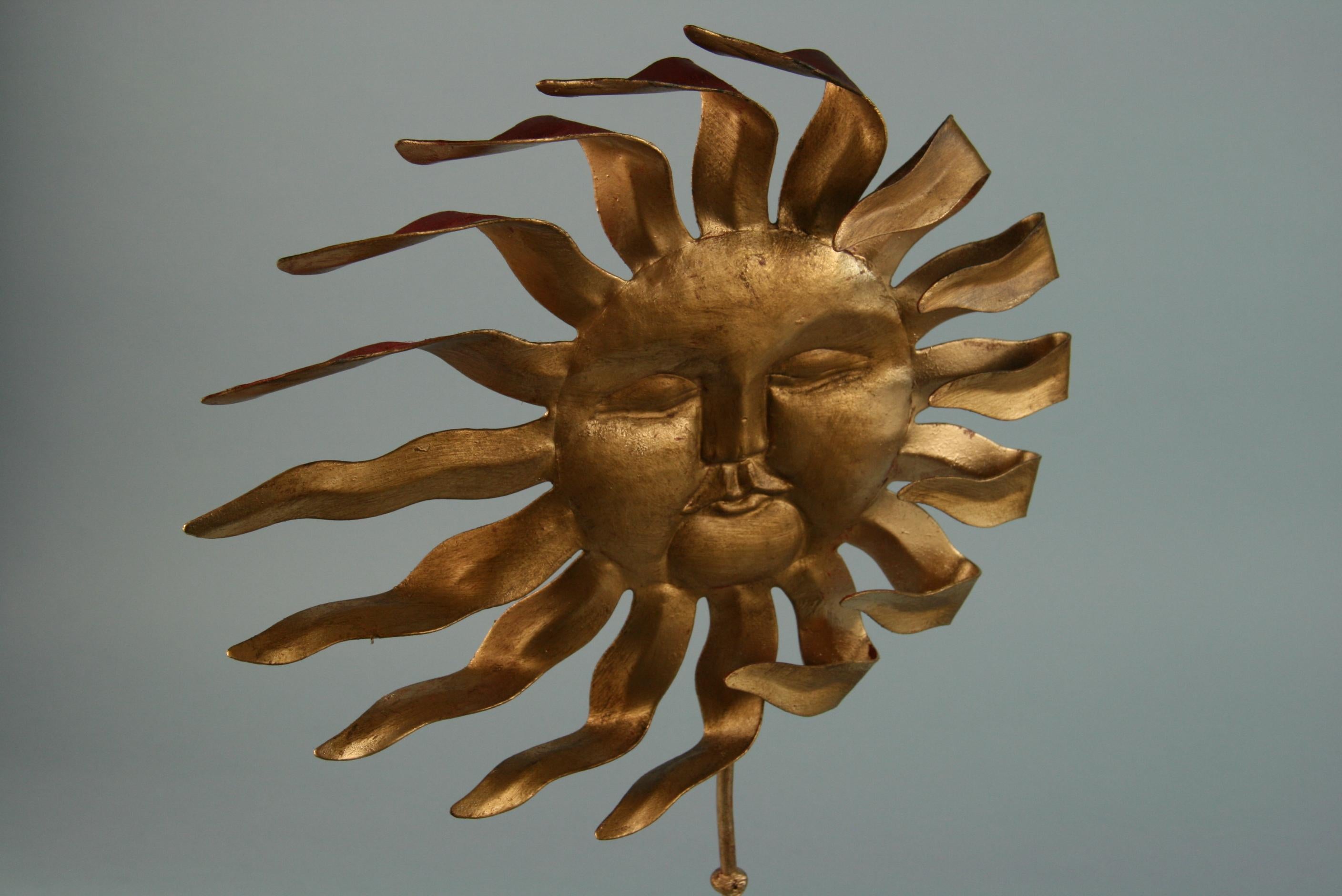 Italian Mid Century Sun in Wind Metal Sculpture by Santini 5