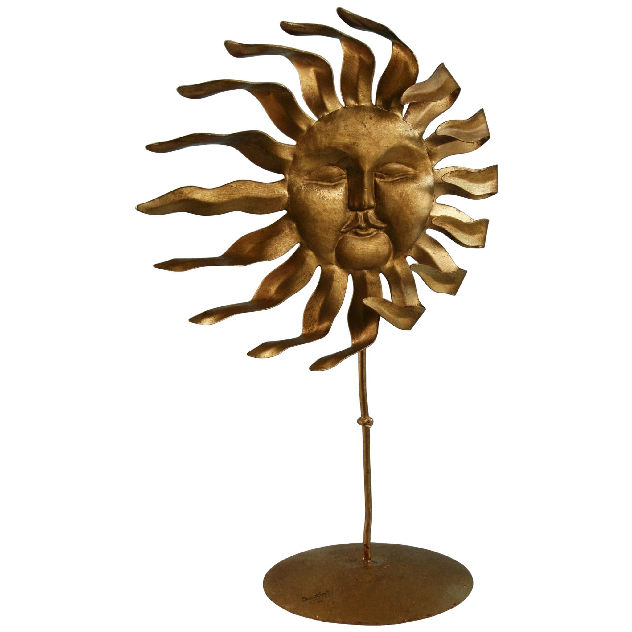 Italian Mid Century Sun in Wind Metal Sculpture by Santini