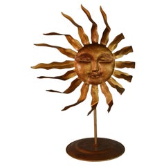 Vintage Italian Mid Century Sun in Wind Metal Sculpture by Santini