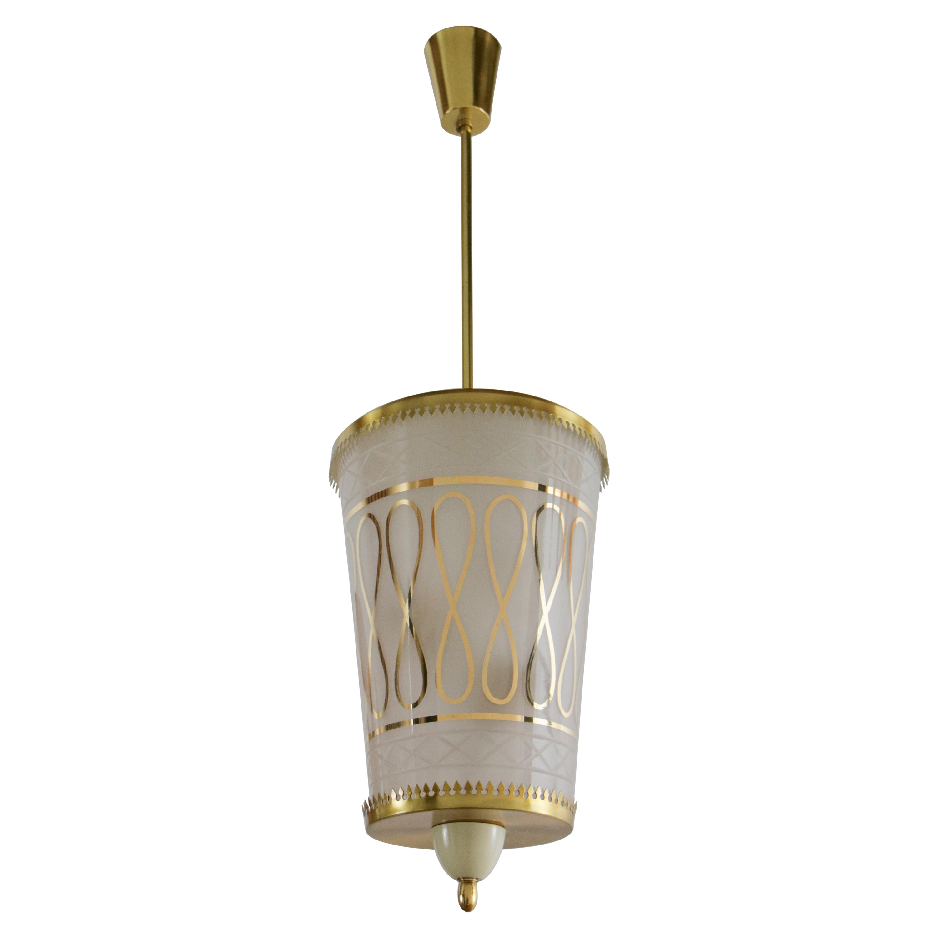 Lampada a sospensione della metà del secolo scorso  alla maniera di Fontana Arte, anni '1940 in vendita