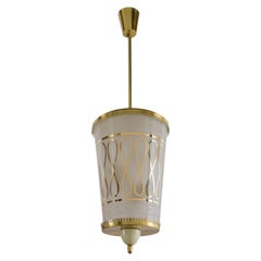 Lampada a sospensione della metà del secolo scorso  alla maniera di Fontana Arte, anni '1940