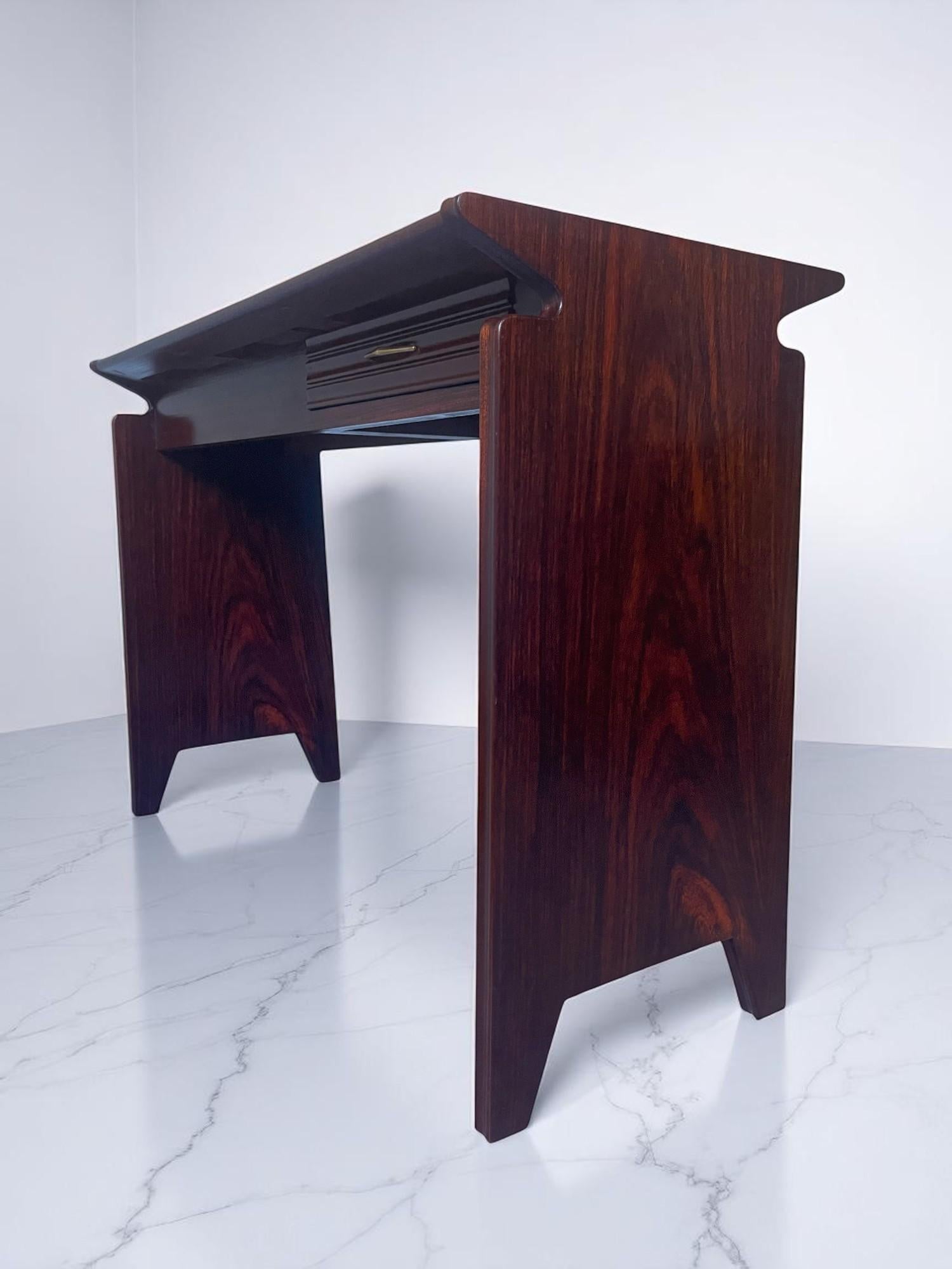 Brass Italian Mid Century Table Desk attributed to Osvaldo Borsani, 1950s For Sale