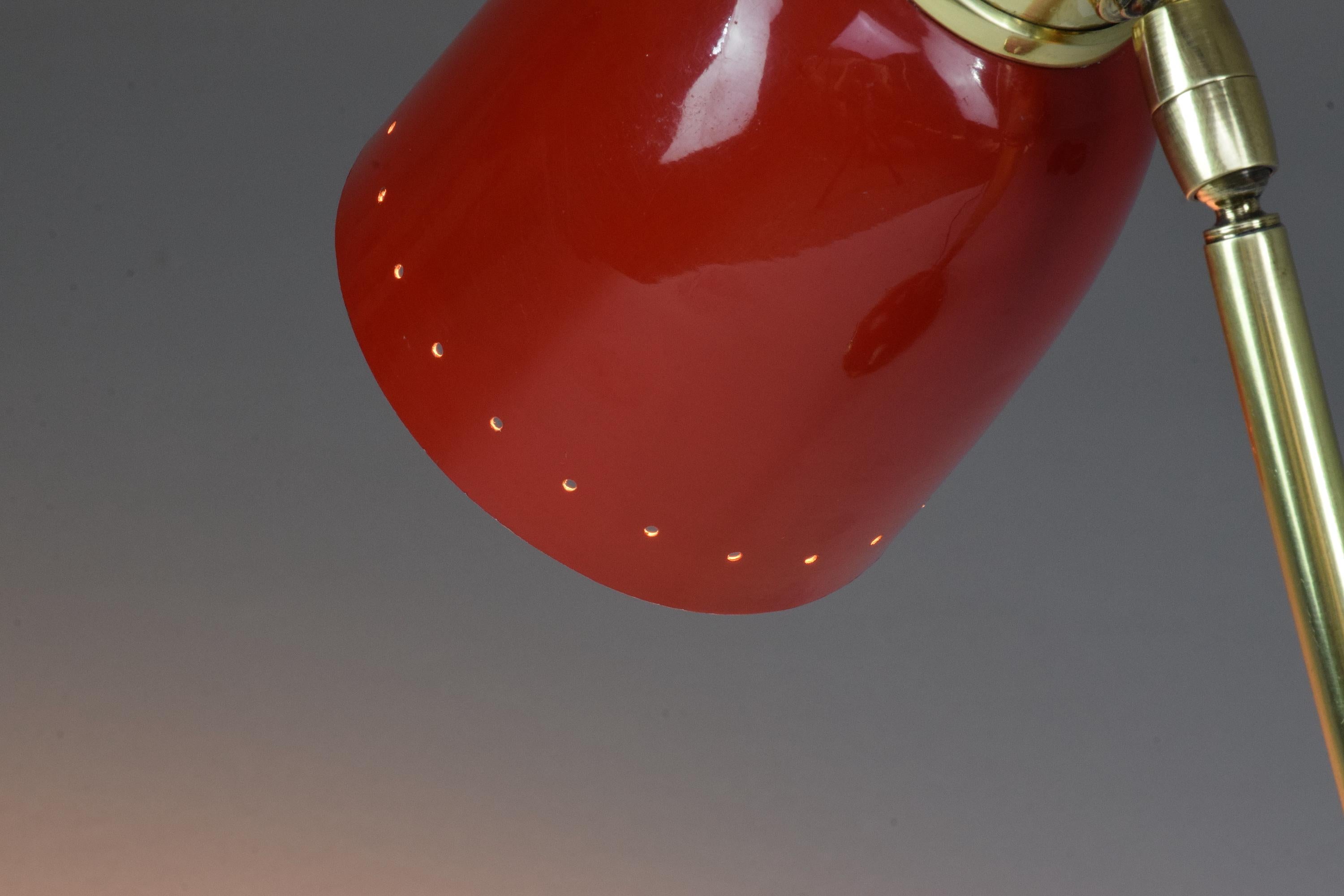 Italienische rote Mid-Century-Modern-Schreibtischlampe von Stilnovo, 1950er Jahre im Angebot 5