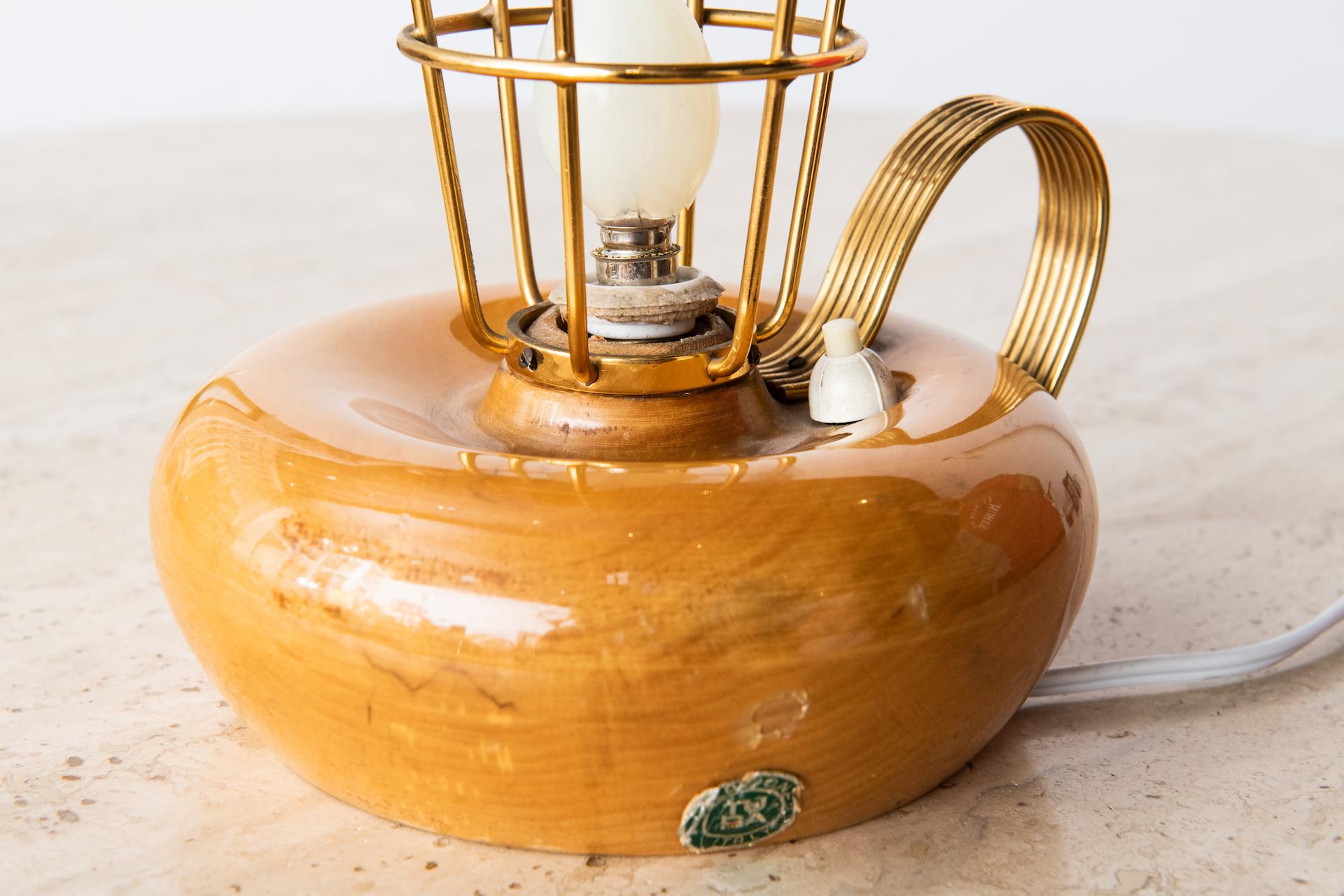 Brass Italian Midcentury Table Lamp by Aldo Tura for Aldo Tura Milano, circa 1950s For Sale