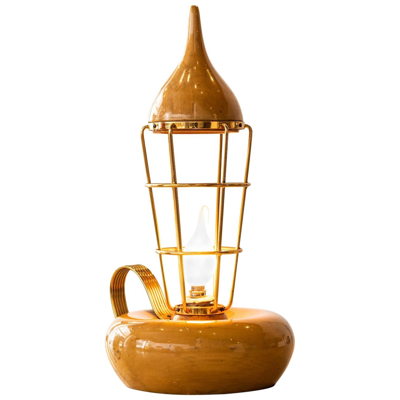 Italian Midcentury Table Lamp by Aldo Tura for Aldo Tura Milano, circa 1950s For Sale