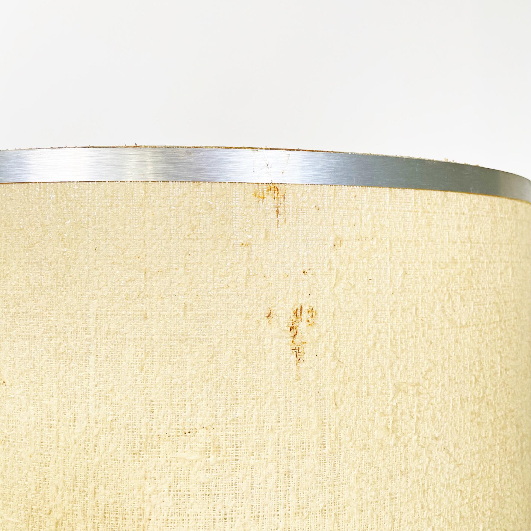Italian Mid-Century Table Lamp in Beige Fabric and Brushed Aluminum, 1960s For Sale 3