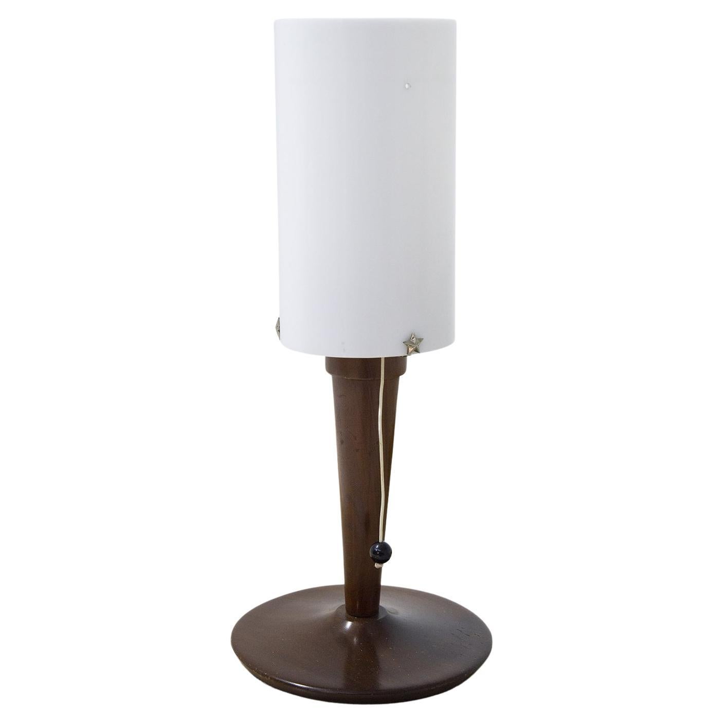 Italian Mid-Century Table Lamp in Wood For Sale