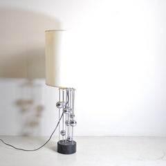 Italian Mid-Century Modern Atom Table Lamp, Stainless Steel, 1974