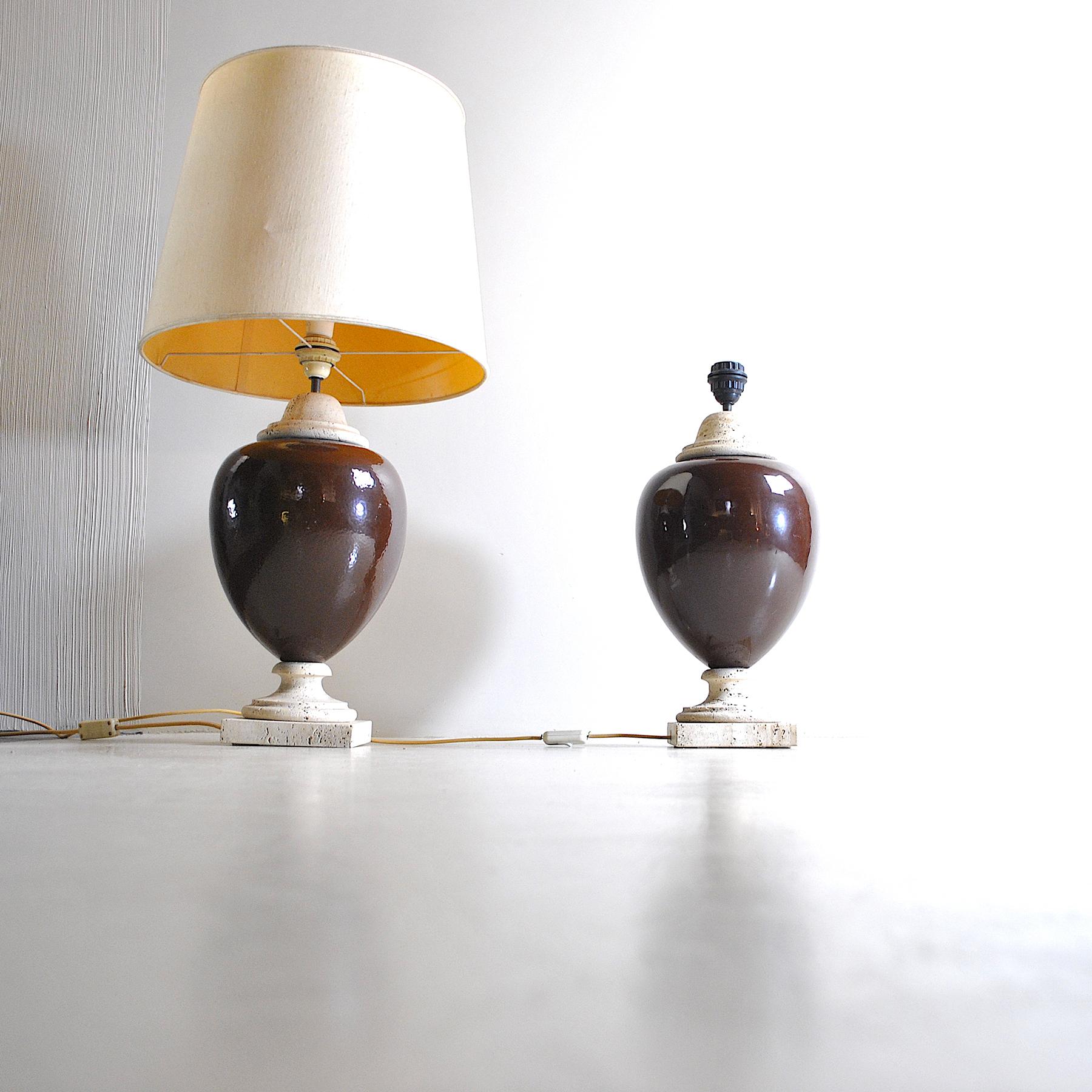 Ceramic Italian Midcentury Table Lamps