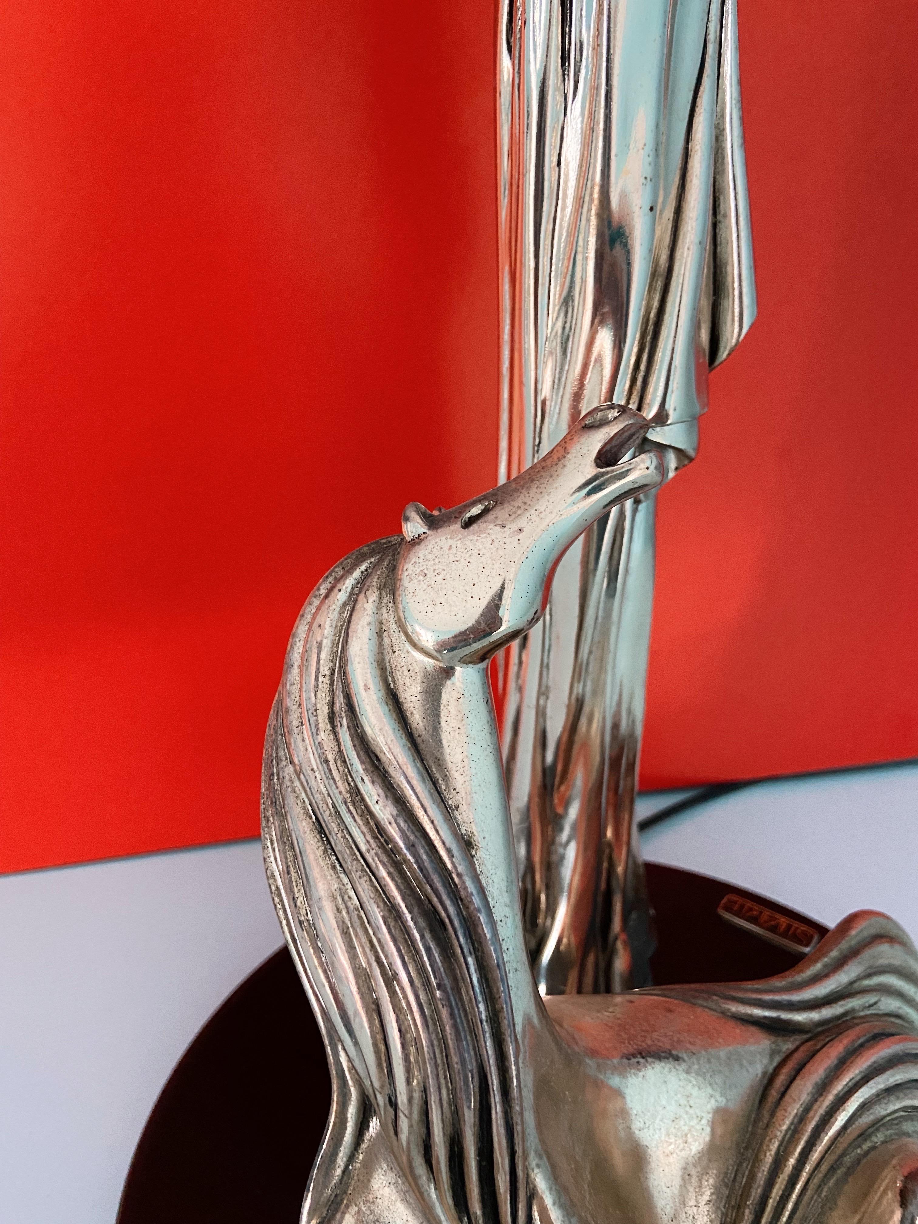 Italian Midcentury Table Light by Stilarte with Horse Sculpture In Good Condition For Sale In Palermo, PA