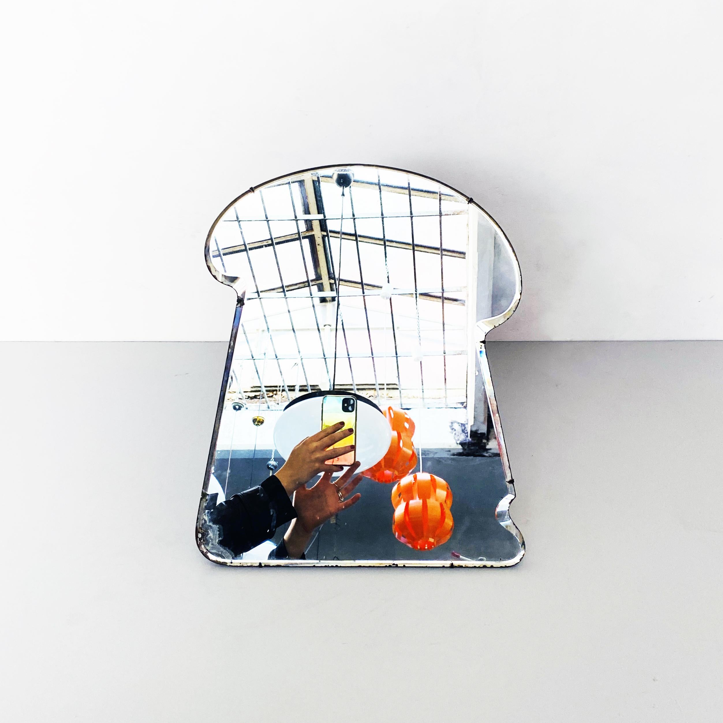 Italienischer Tischspiegel aus der Mitte des Jahrhunderts aus Holz und Eisen von Luigi Fontana &C, 1950er Jahre im Zustand „Gut“ im Angebot in MIlano, IT
