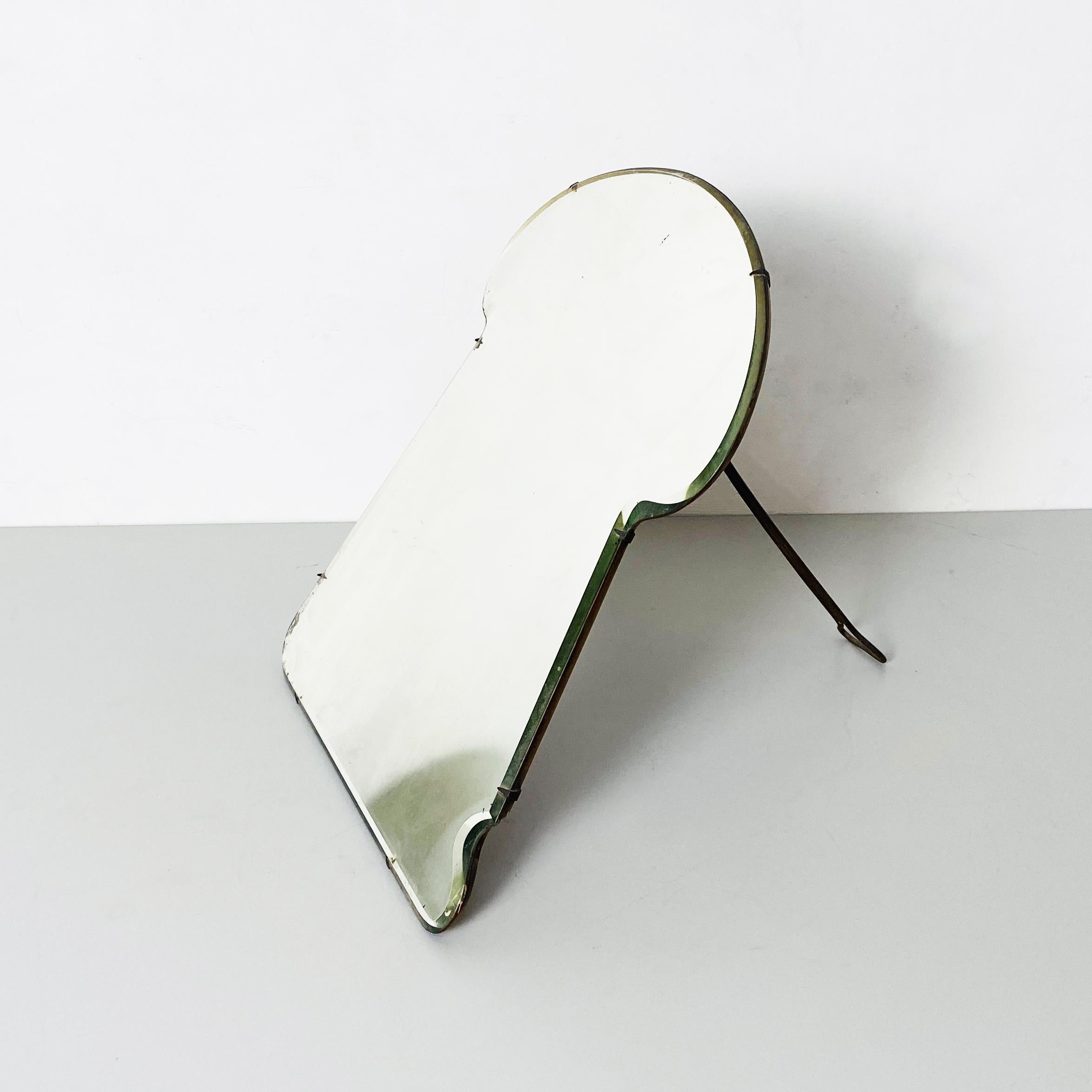 Mid-20th Century Italian Mid-Century Table Mirror in Wood and Iron by Luigi Fontana &C, 1950s For Sale